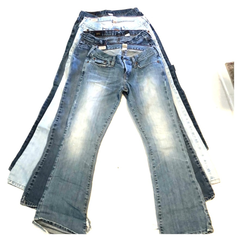 Lot of Abercrombie and Fitch bootcut jeans
